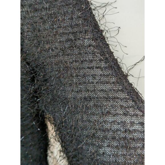 Vtge Boho American Cruiser Black Glistening eyelash Yarn Shrug Sz 4-6 See Desc - Picture 5 of 7